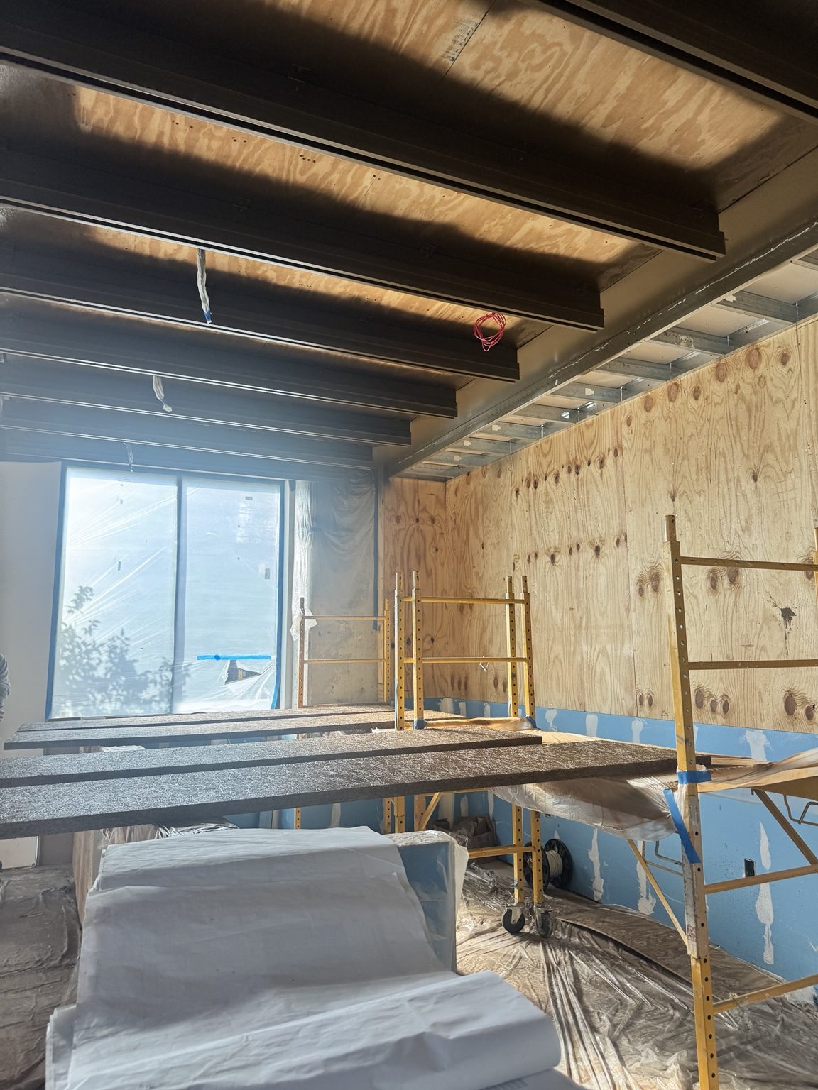 Back bar ceiling at Libations during construction